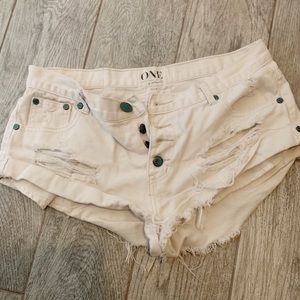 One Teaspoon Bandits white shorts